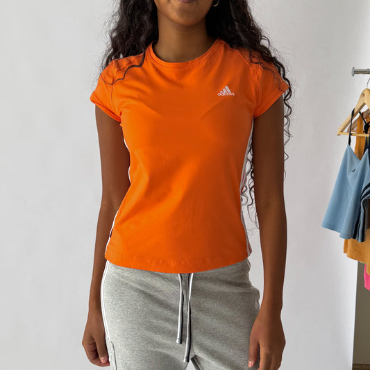 Y2K Adidas Three Stripe Activewear Top - M