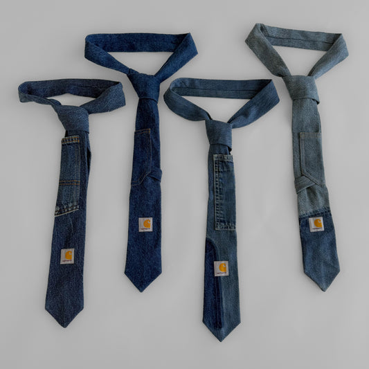 Reworked Carhartt Tie - Blue Denim