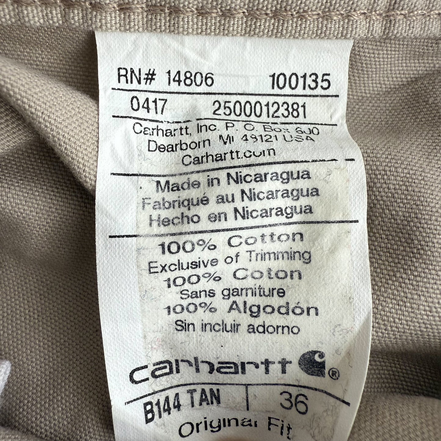 Carhartt Carpenter Shorts - 36”