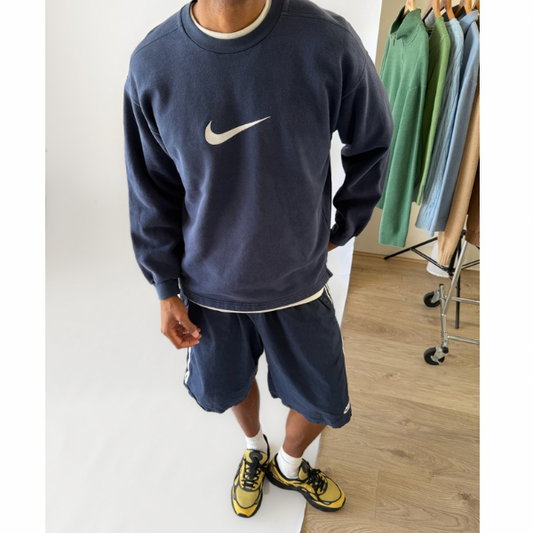 90s Nike Centre Swoosh Sweatshirt - M