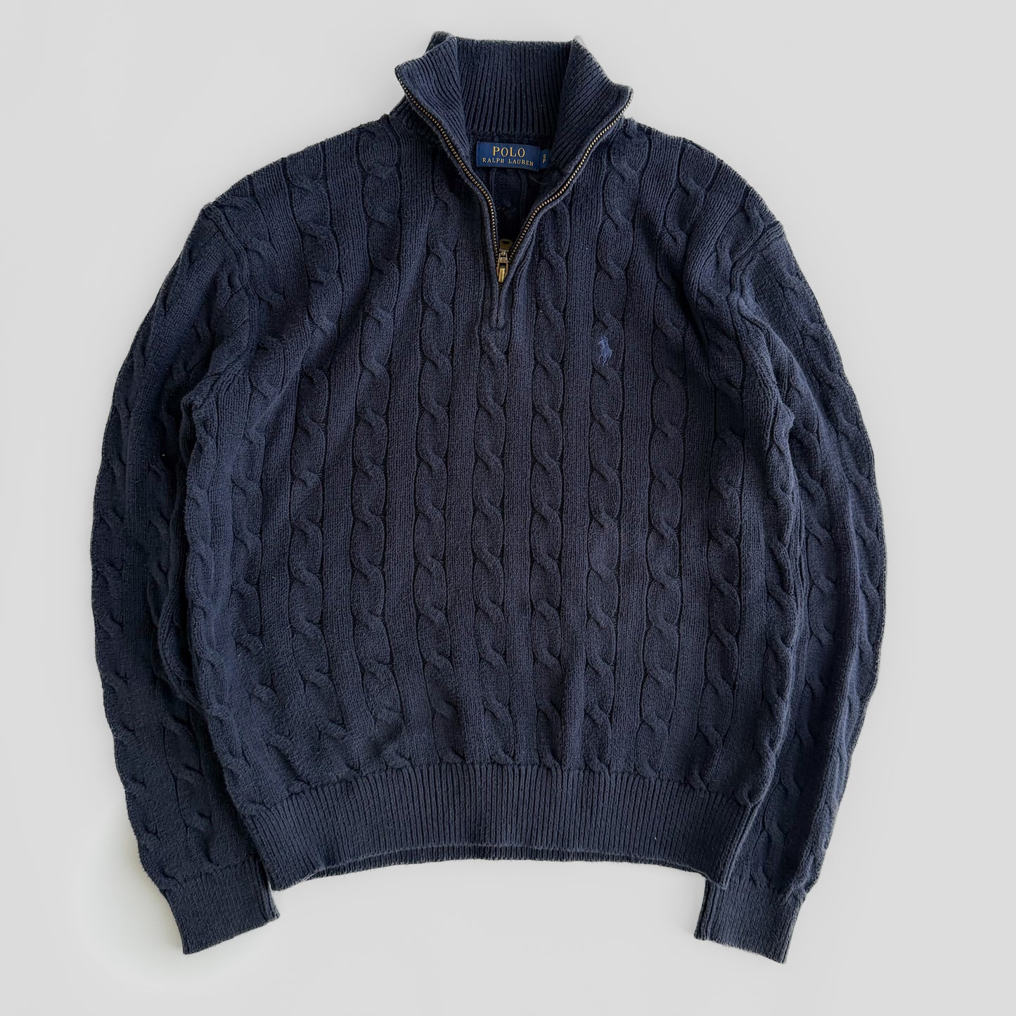 Ralph Lauren Cable Knit Quarter Zip - Small