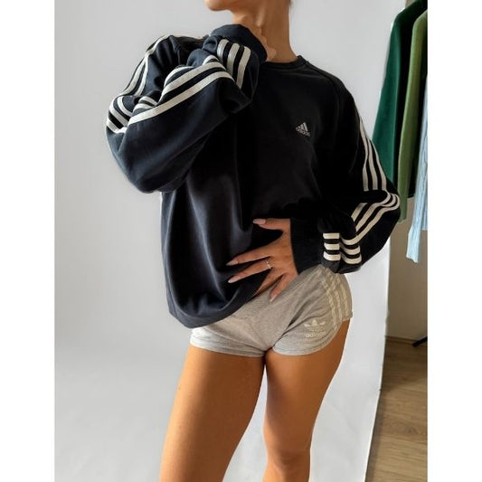 Y2K Adidas Three Stripe Sweatshirt - L