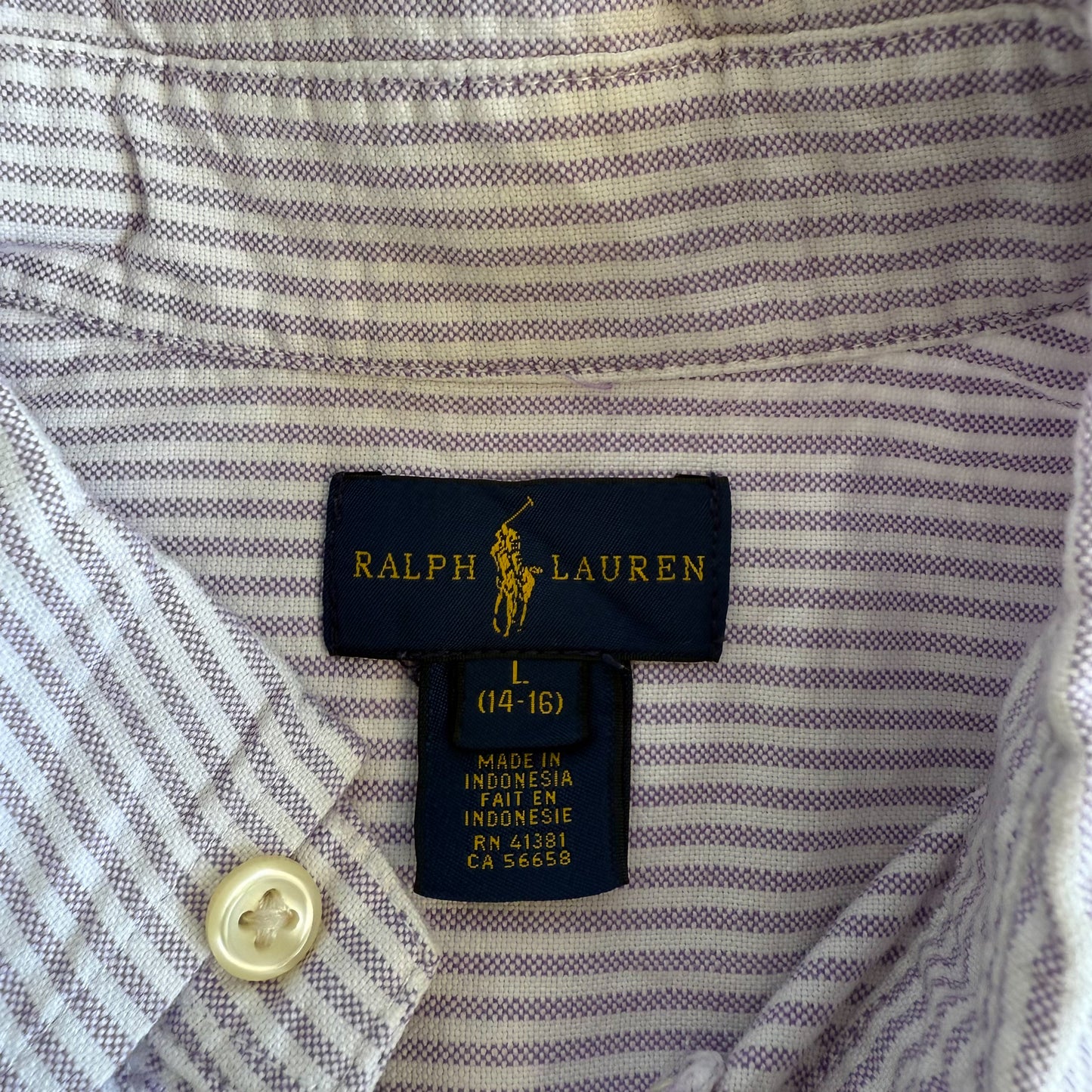 Ralph Lauren Striped Button Up Shirt - Small