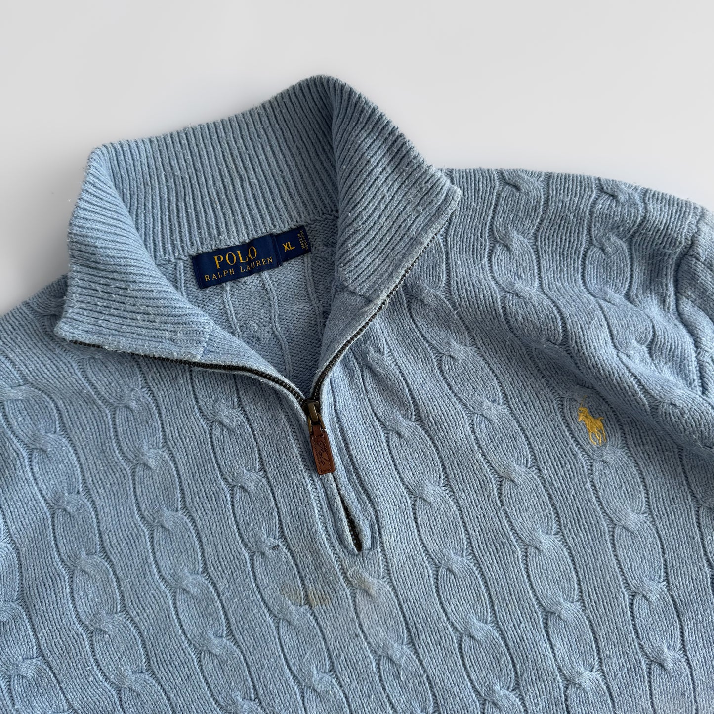 Ralph Lauren Cable Knit Quarter Zip - XL