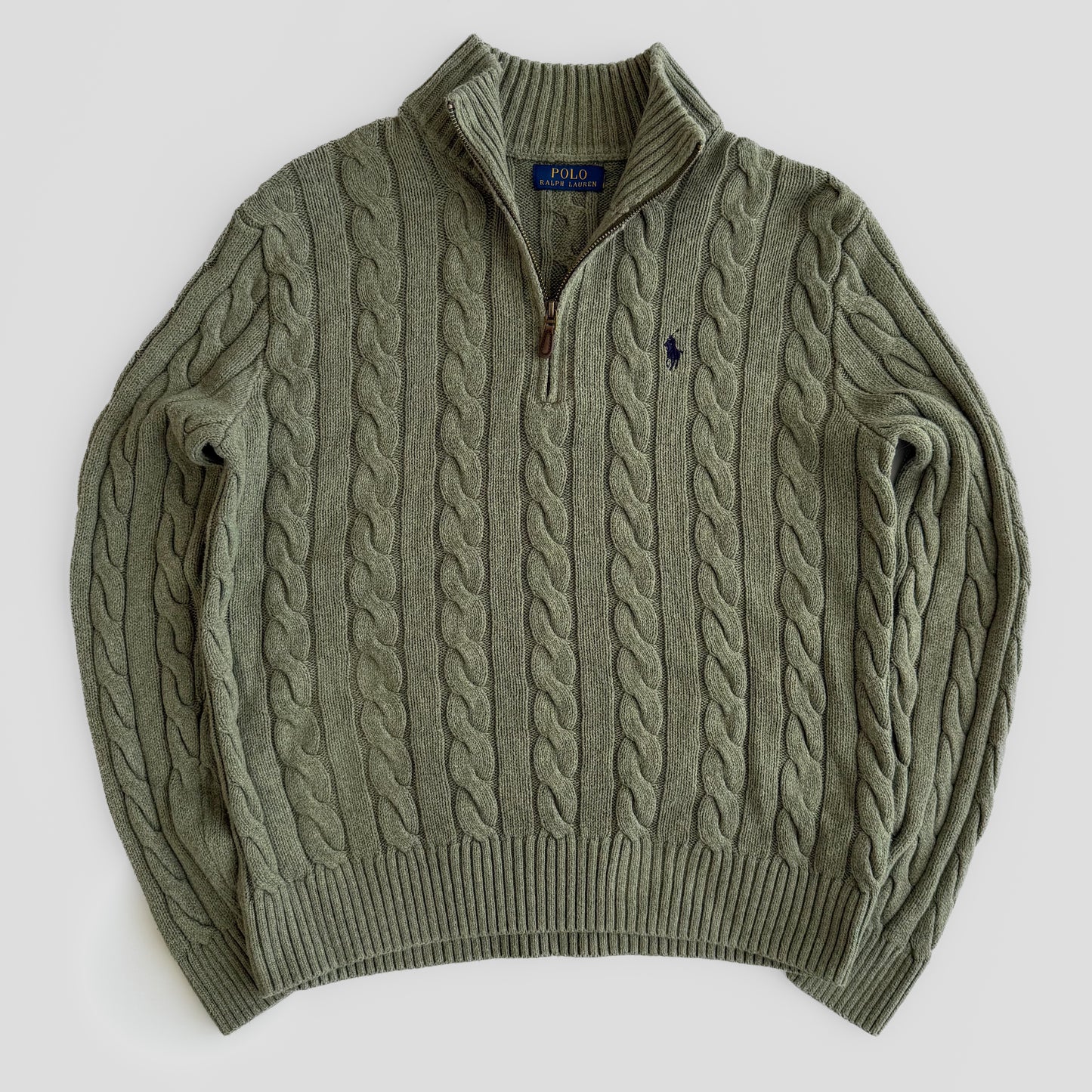 Ralph Lauren Cable Knit Quarter Zip - Large