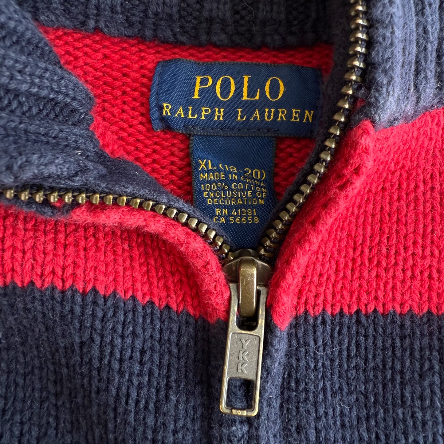 Ralph Lauren Striped Quarter Zip - Medium