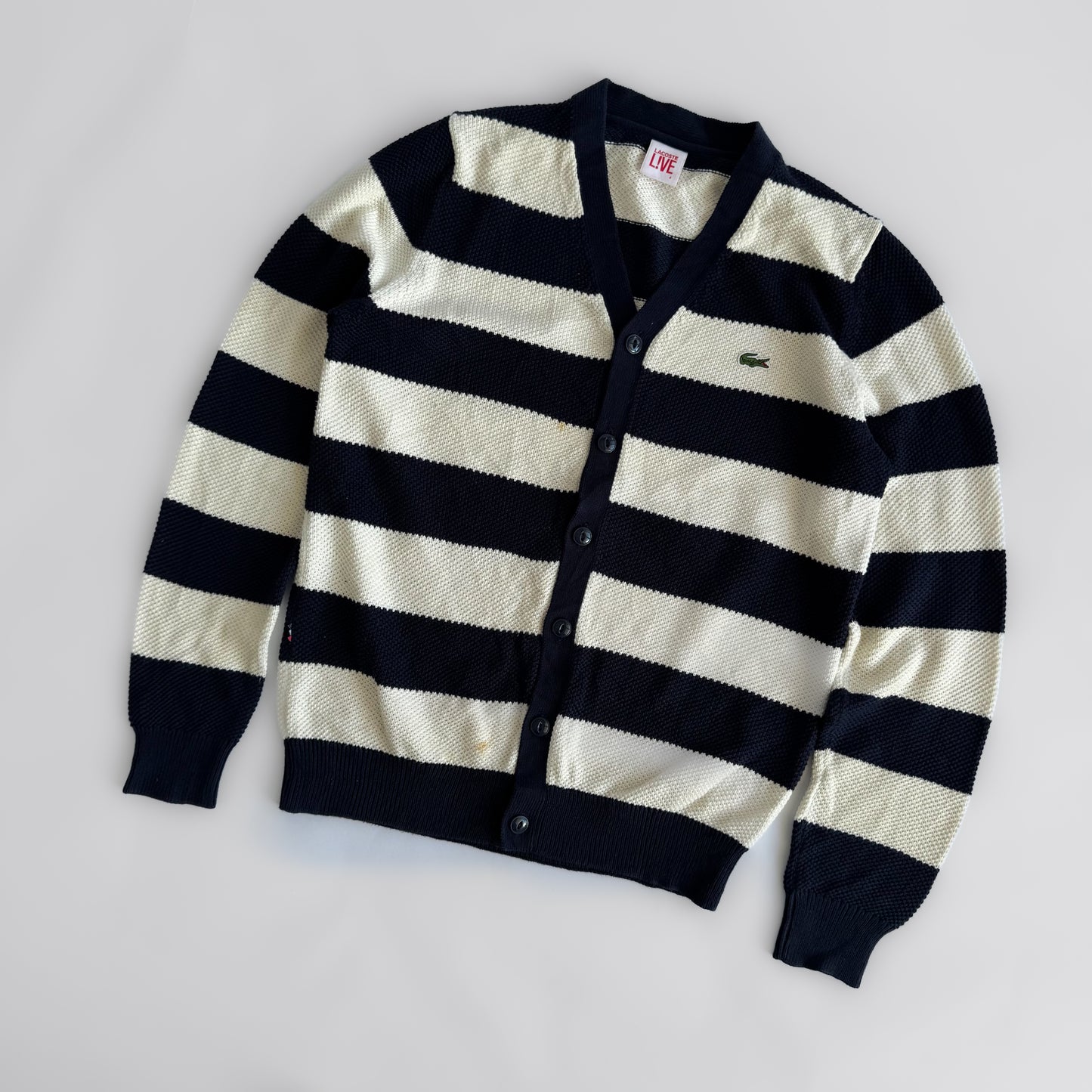 Lacoste Striped Cardigan - Large