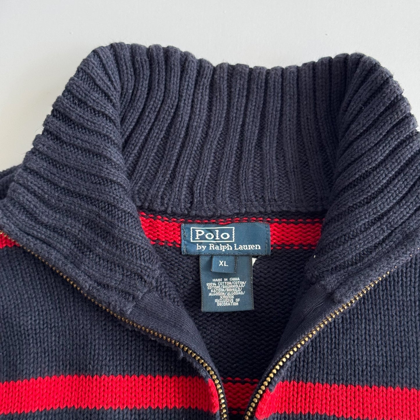 Ralph Lauren Striped Quarter Zip - Small
