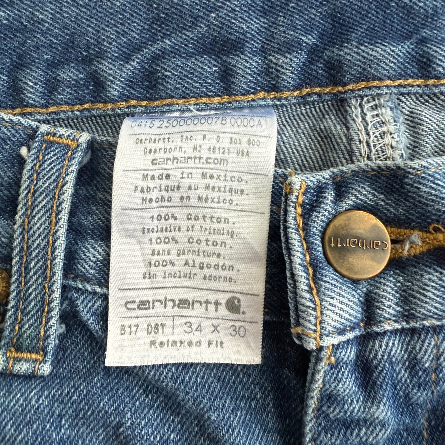 Carhartt Double Lined Wide Leg Jeans - 34 X 30