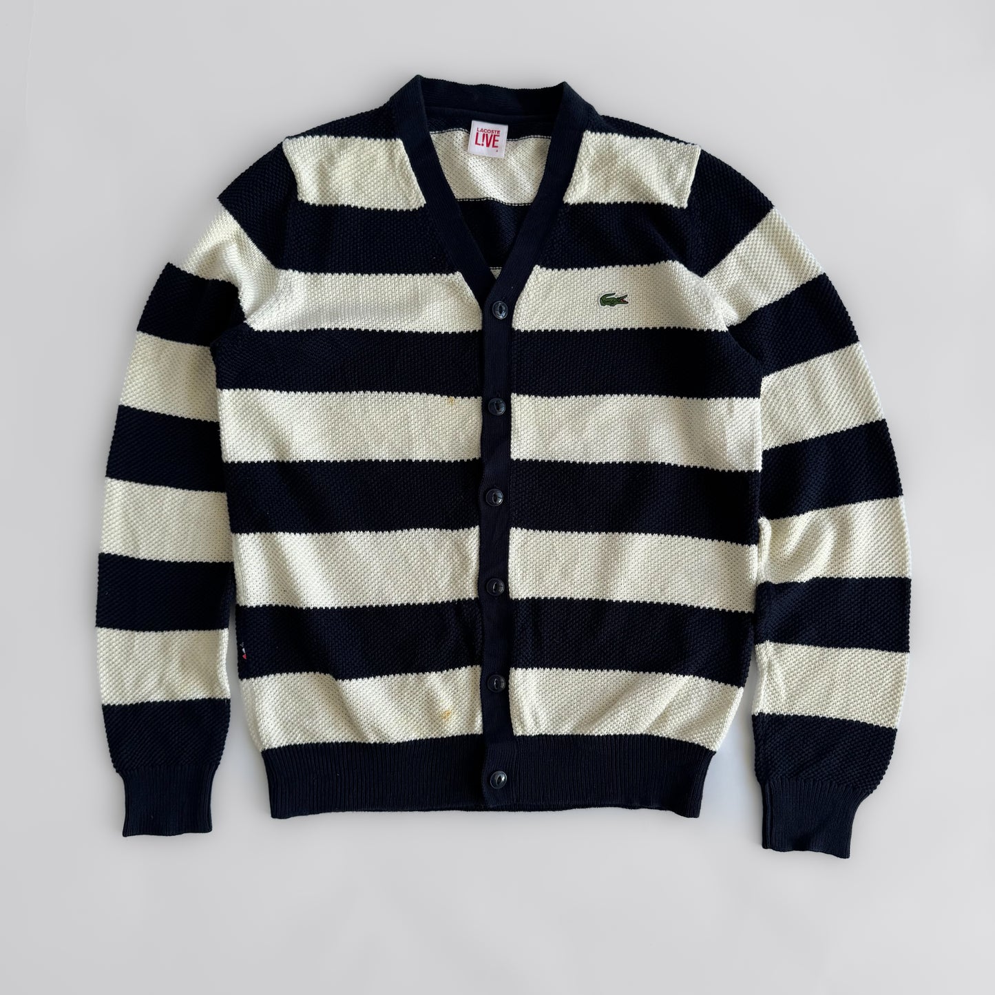 Lacoste Striped Cardigan - Large