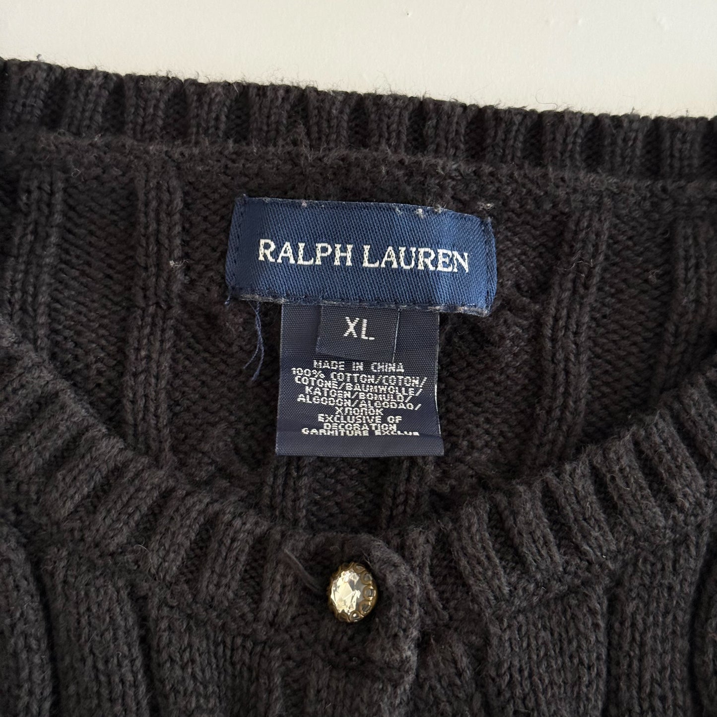 Ralph Lauren Cable Knit Cardigan - Small