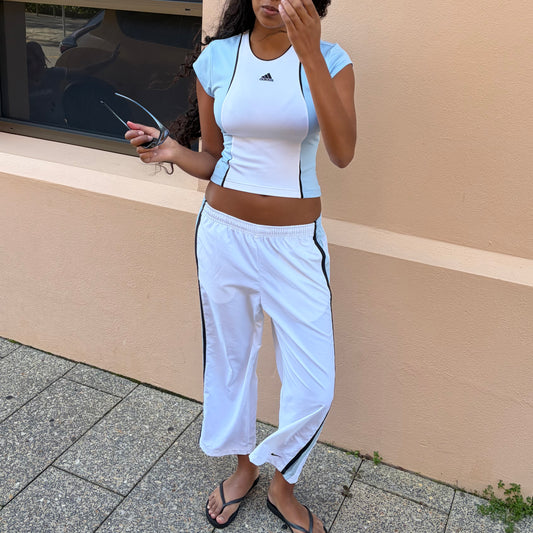 Y2K Adidas Panelled Activewear Top - S