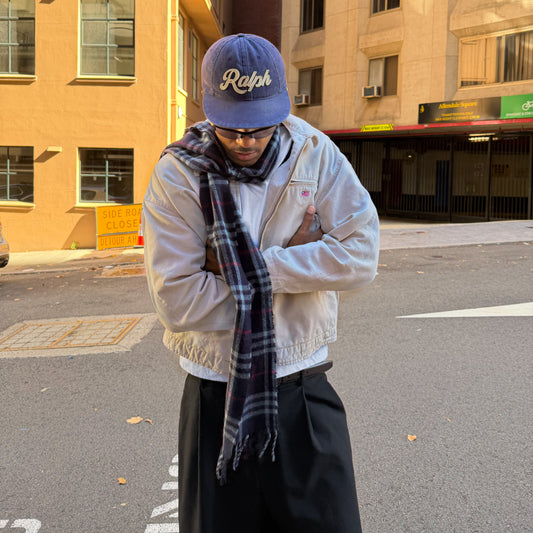 90s Burberry Lambswool Check Scarf
