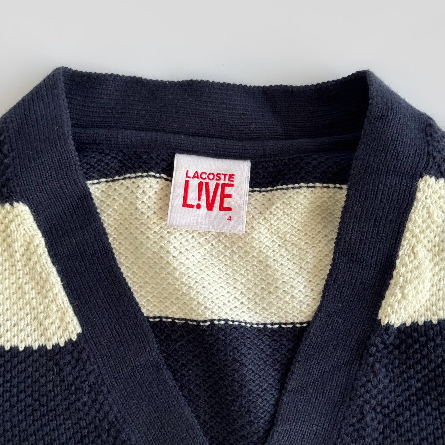 Lacoste Striped Cardigan - Large