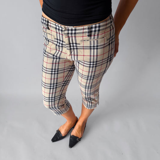Y2K Burberry Nova Check Capris - 30"