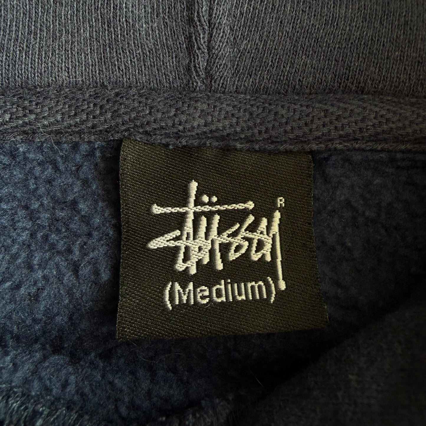 Y2K Stussy Heavyweight Cursive Hoodie - M