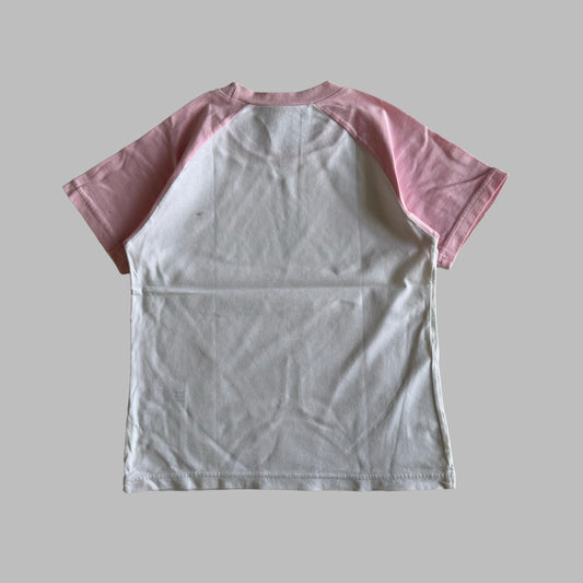 Y2K Adidas Spell Out Ringer Baby Tee - S