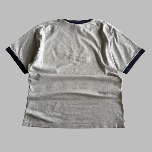90s Nike Centre Swoosh Ringer T-Shirt - M