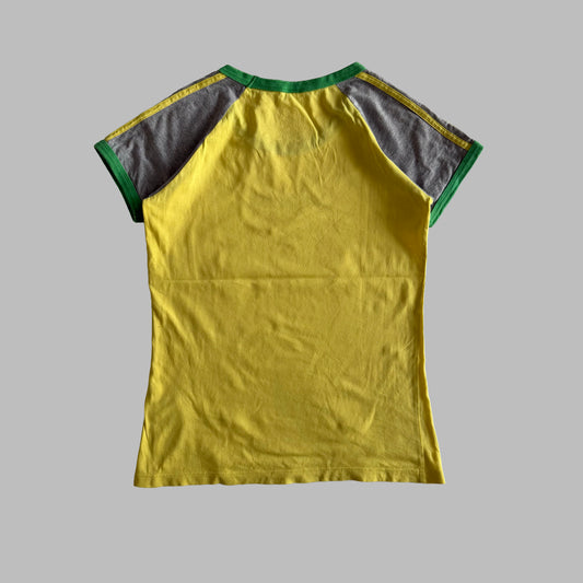 Y2K Adidas Ringer Baby Tee - M