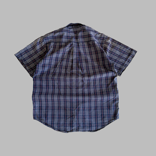 90s Burberry Short Sleeve Button Up Shirt - M