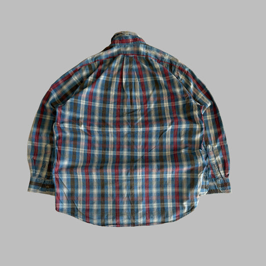90s Burberry Checkered Button Up Shirt - M
