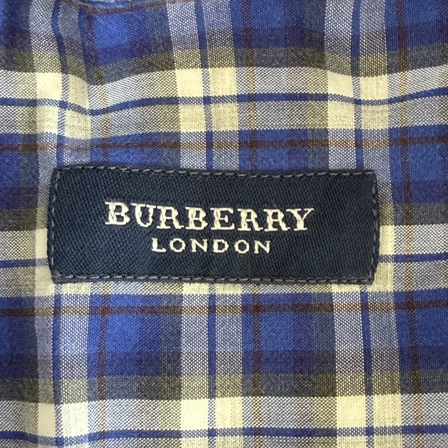 Y2K Burberry Checkered Button Up Shirt - L