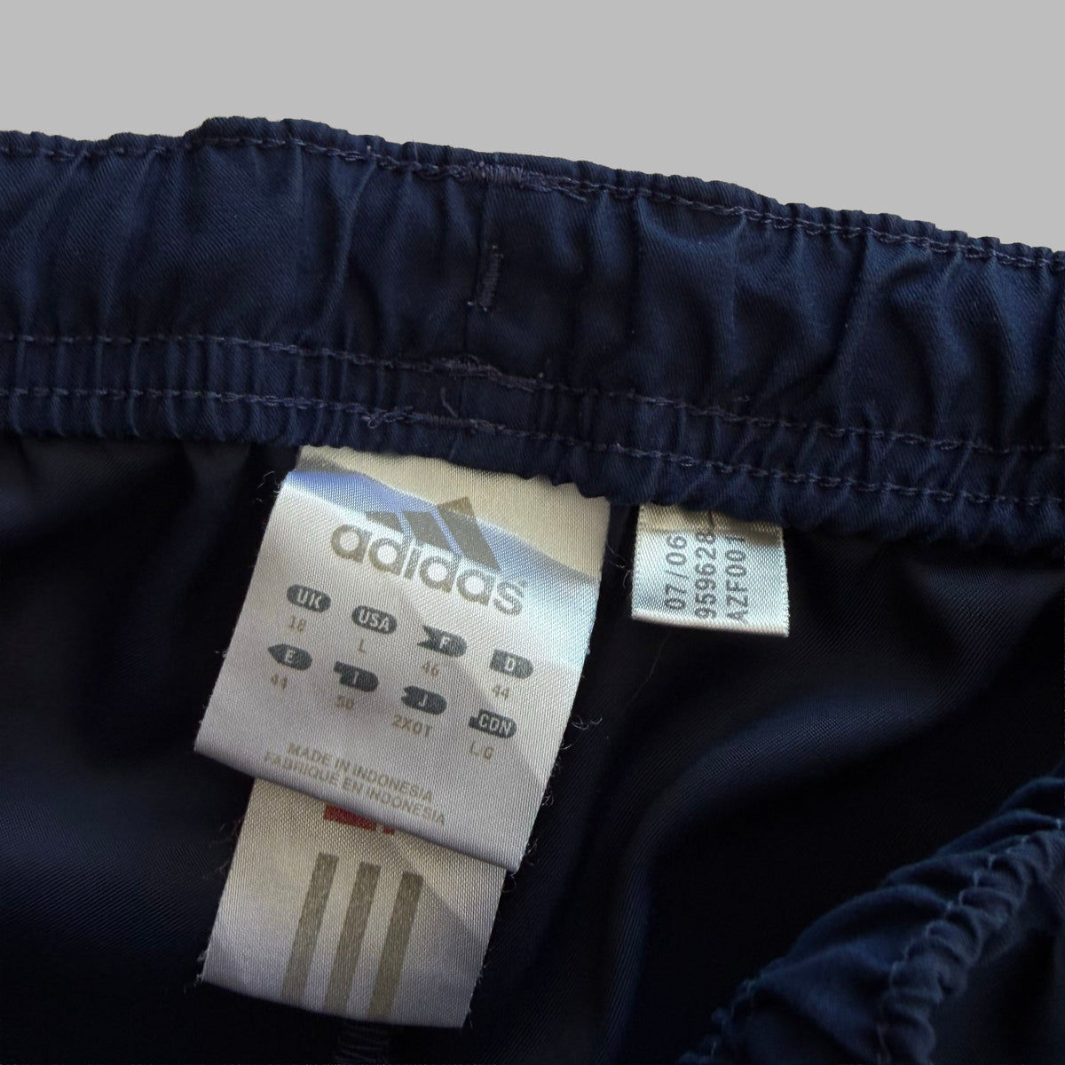 Y2K Adidas Three Stripe Straight Leg Track Pants - L