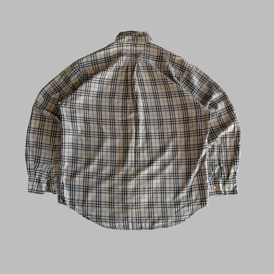 Y2K Burberry Nova Check Button Up Shirt - L