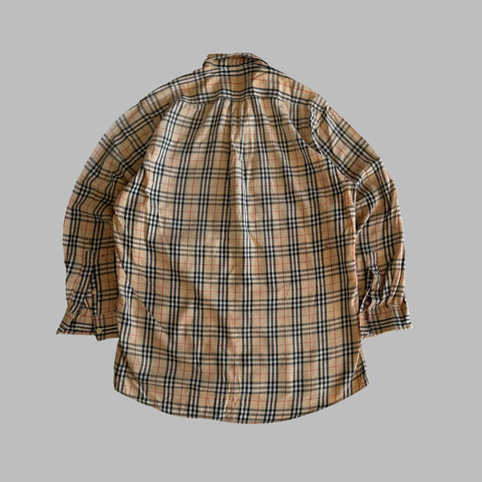 90s Burberry Nova Check Button Up Shirt - S