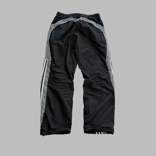 Y2K Adidas Three Stripe Baggy Track Pants - M