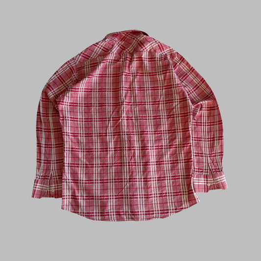 Y2K Burberry Checkered Button Up Shirt - M