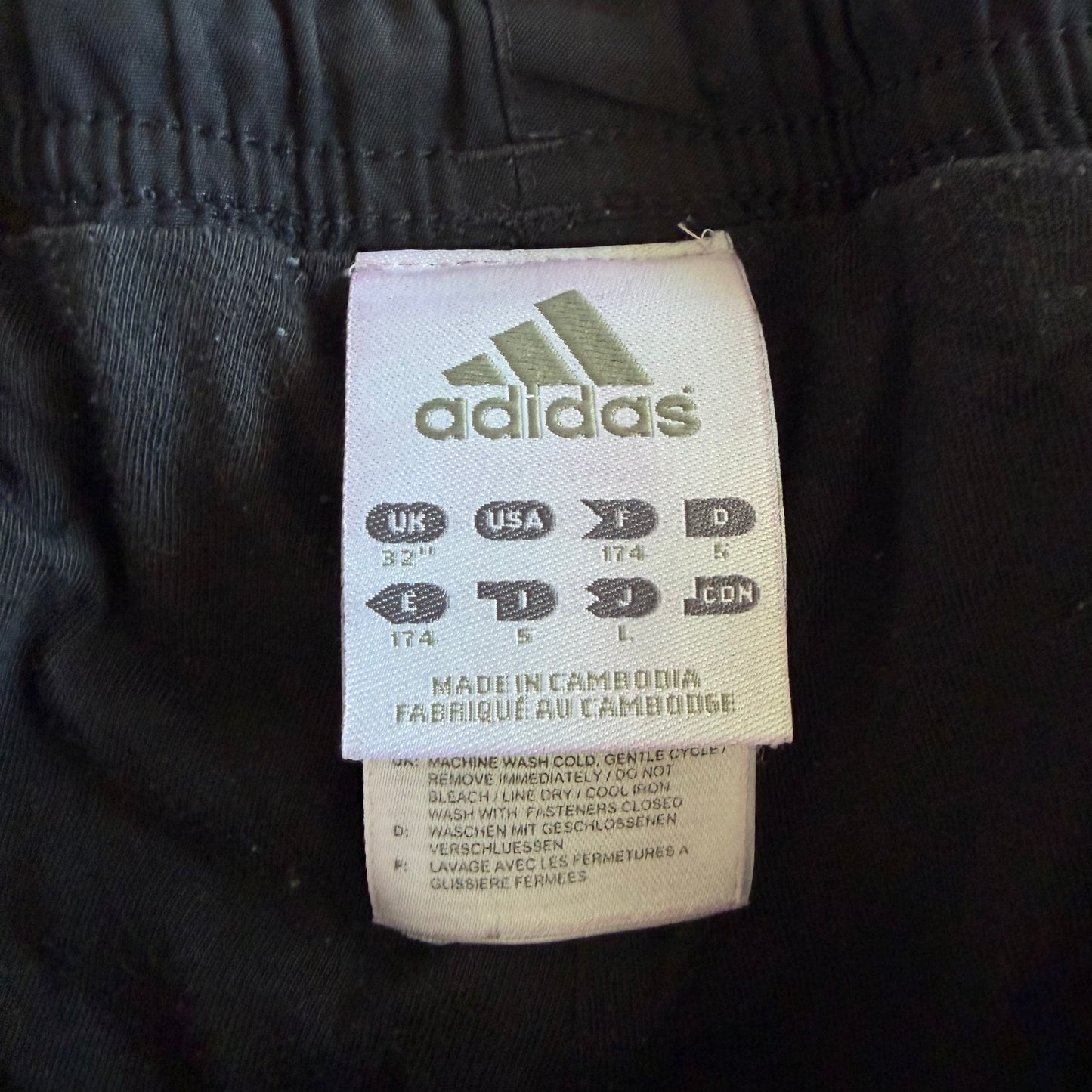 Y2K Adidas Baggy Three Stripe Track Pants - L