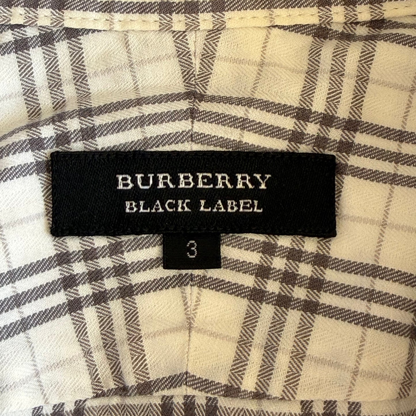 Y2K Burberry Black Label 3/4 Sleeve Button Up Shirt - S