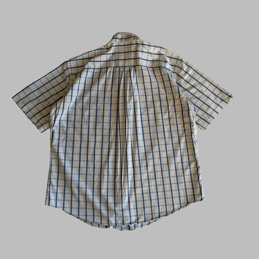 Y2K Burberry Checkered Short Sleeve Button Up Shirt - L