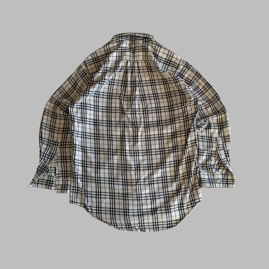 Y2K Burberry Checkered Button Up Shirt - S