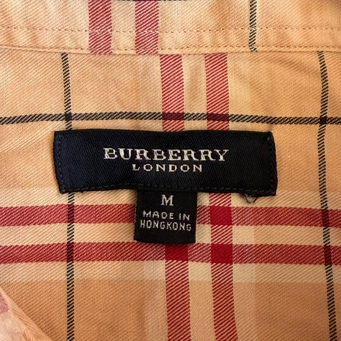Y2K Burberry Checkered Button Up Shirt - M