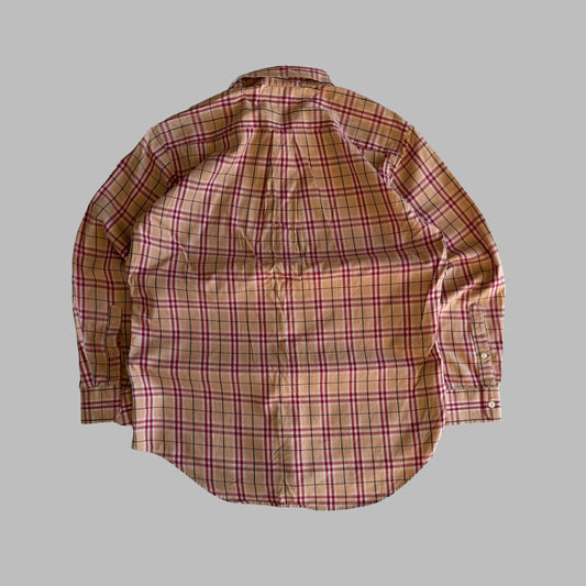 Y2K Burberry Checkered Button Up Shirt - M