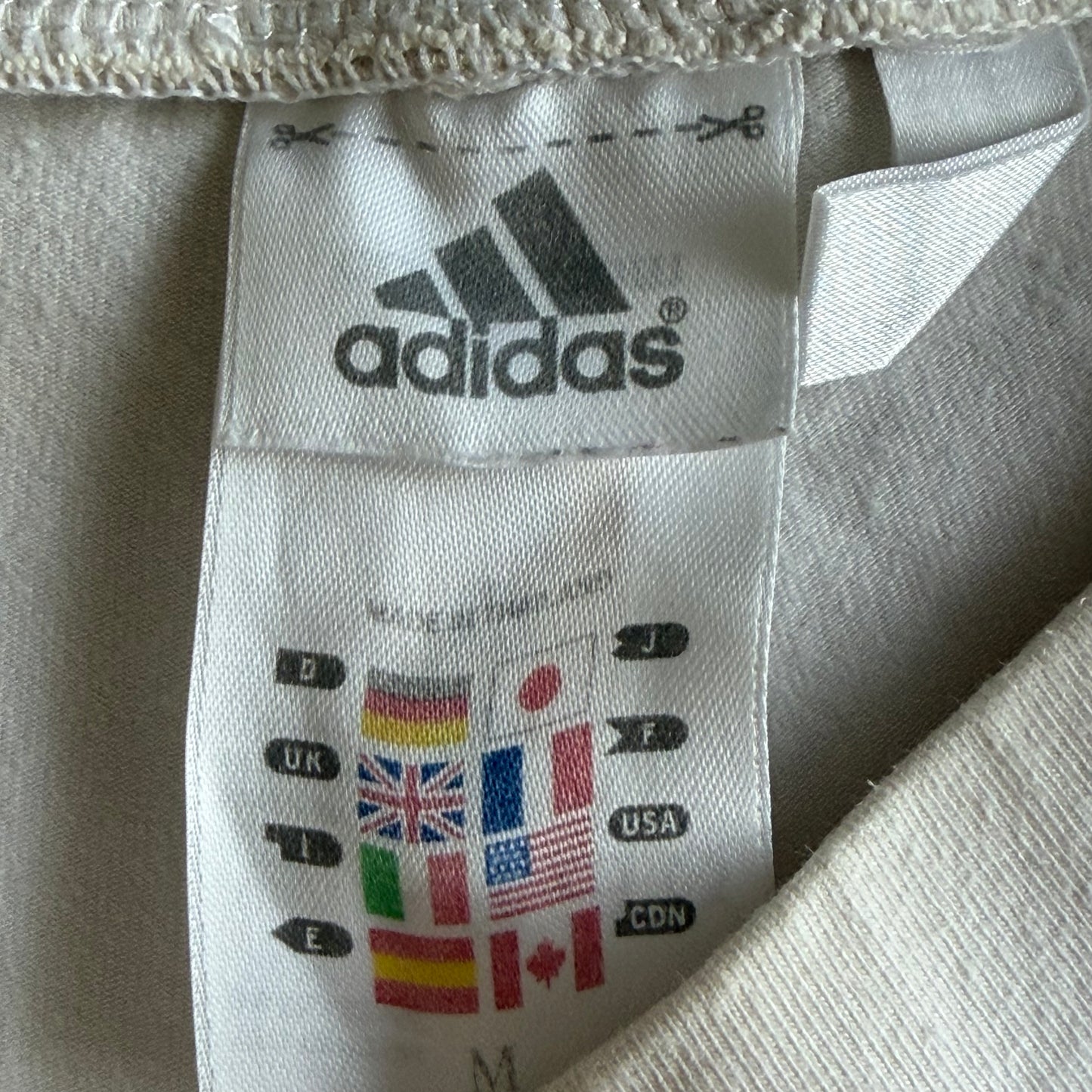 Y2K Adidas Three Stripe Wide Leg Cotton Track Pants - M