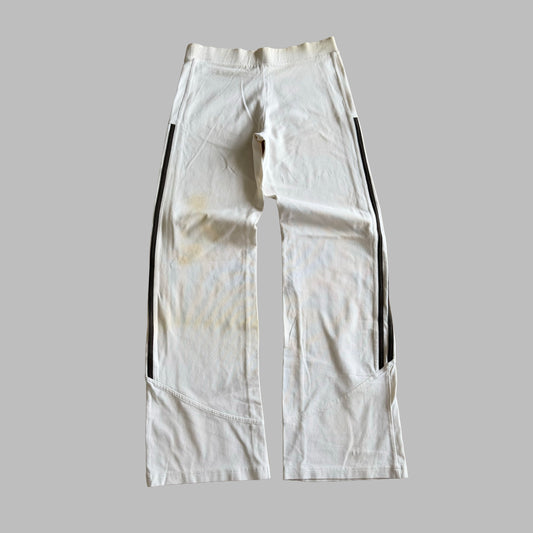 Y2K Adidas Three Stripe Wide Leg Cotton Track Pants - M