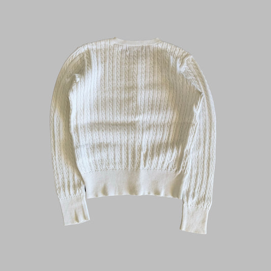 Y2K Polo Ralph Lauren Cable Knit Cardigan - XS