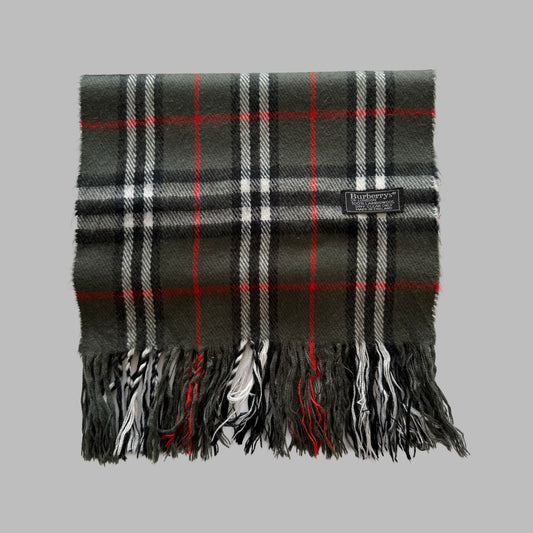 90s Burberry Lambswool Check Scarf