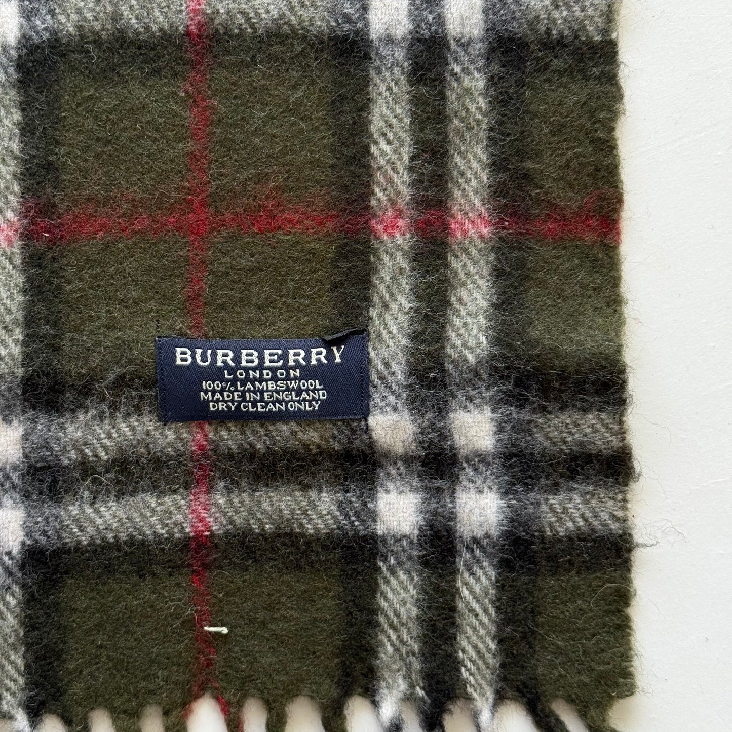 90s Burberry Lambswool Check Scarf