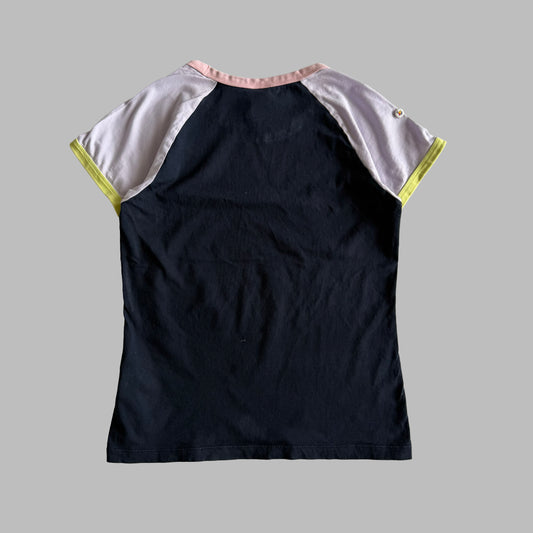 Y2K Adidas Spell Out Baby Tee - M