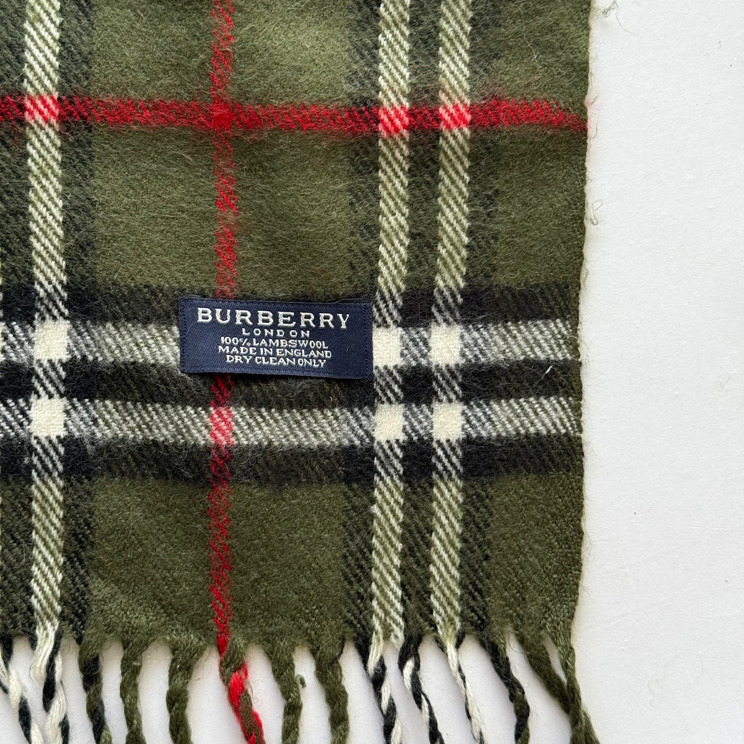 90s Burberry Lambswool Check Scarf