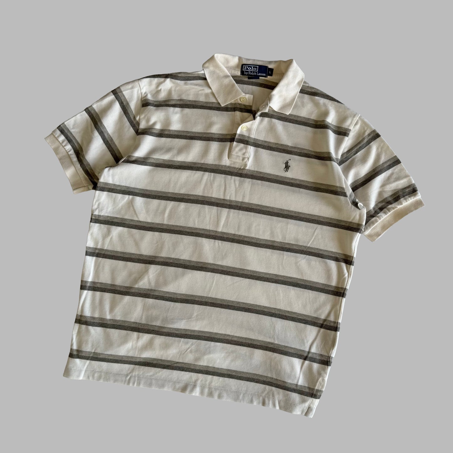 Ralph Lauren Striped Polo Shirt - Large
