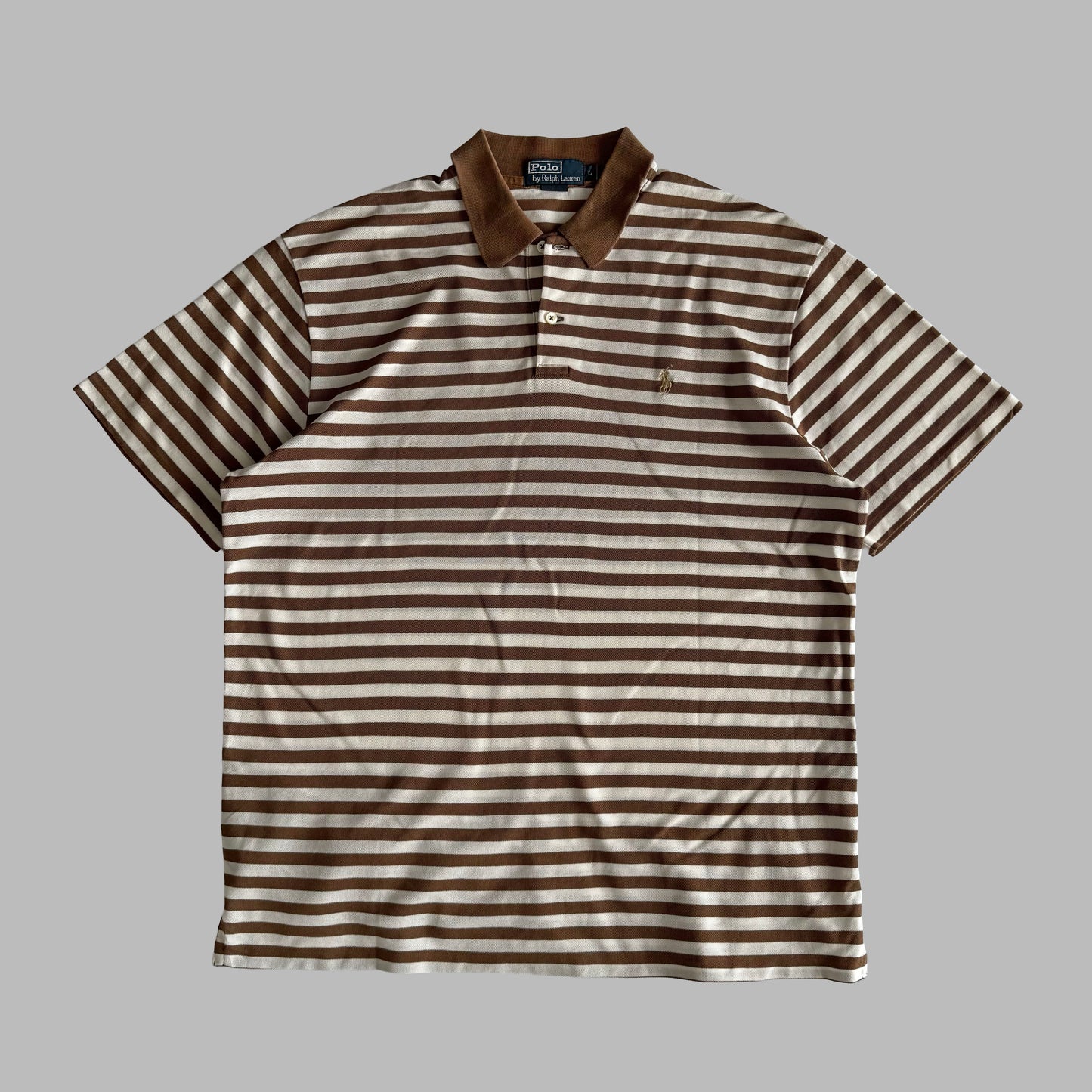 Ralph Lauren Striped Polo Shirt - Large