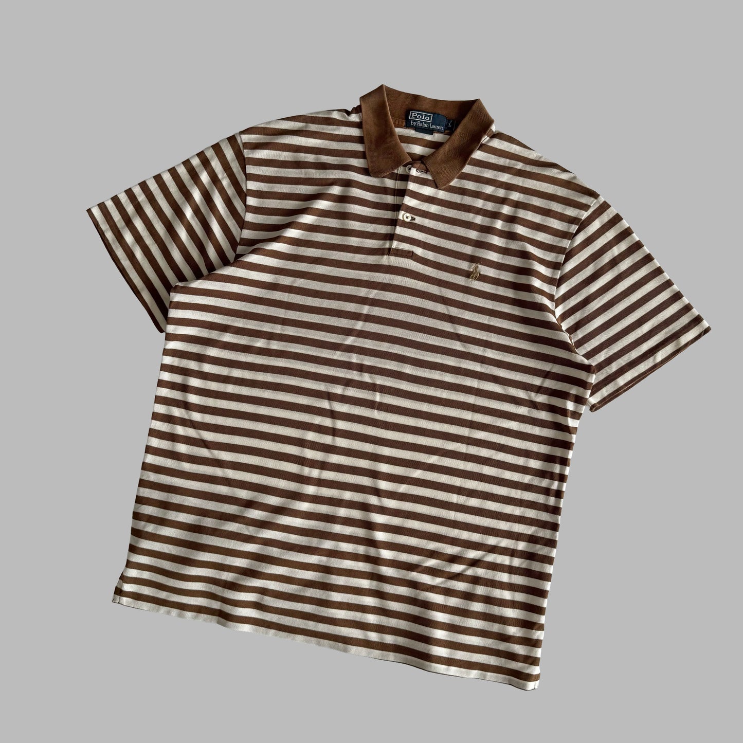 Ralph Lauren Striped Polo Shirt - Large
