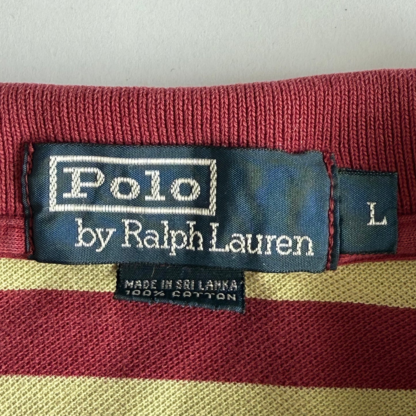 Ralph Lauren Striped Polo Shirt - Large