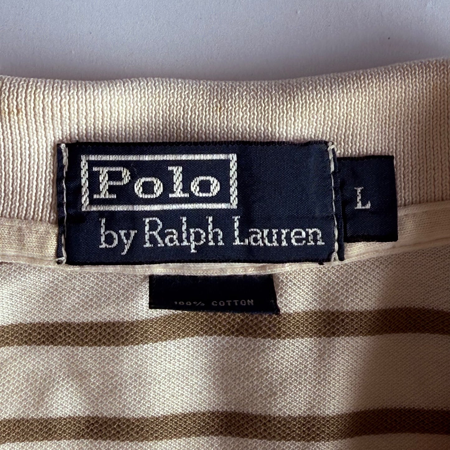 Ralph Lauren Striped Polo Shirt - Large