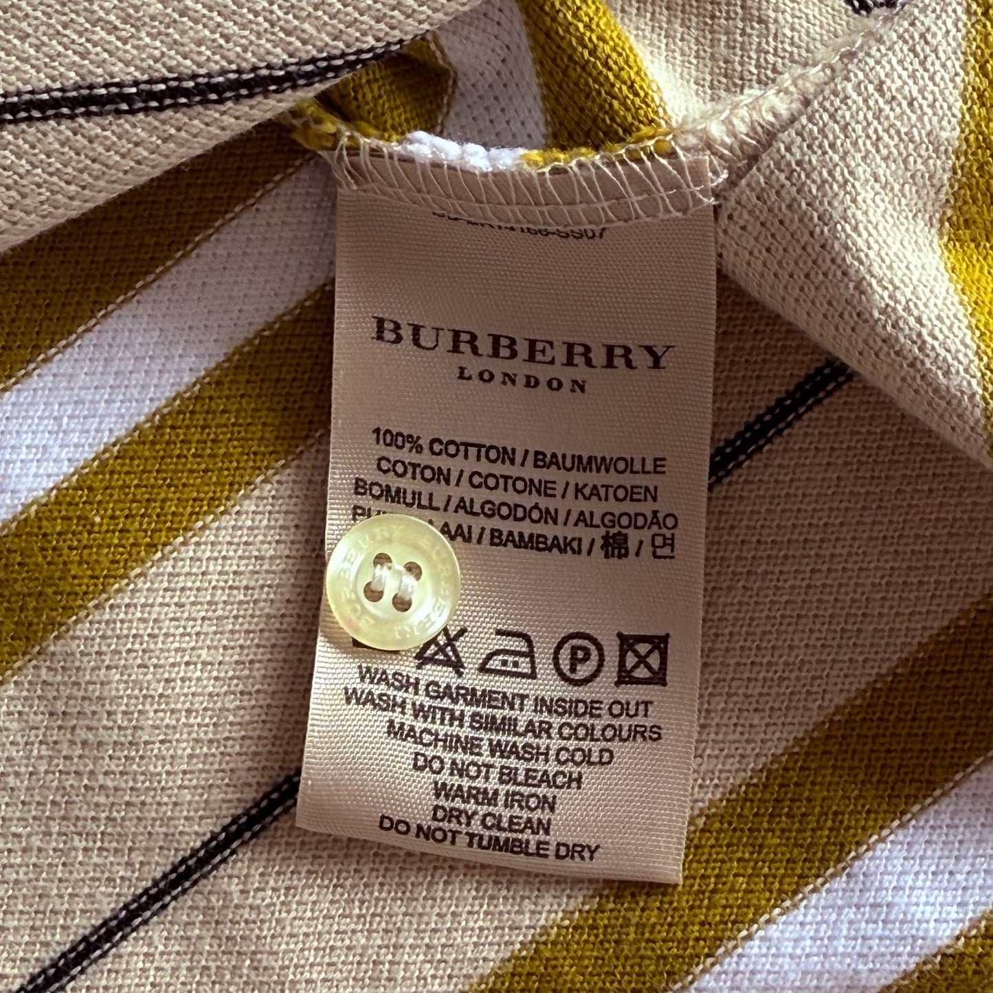 Burberry Striped Polo Shirt - Large